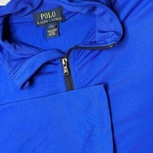 Polo Ralph Lauren Jacket Mens L Blue 1/4 Zip Pullover‎ Lightweight Performance